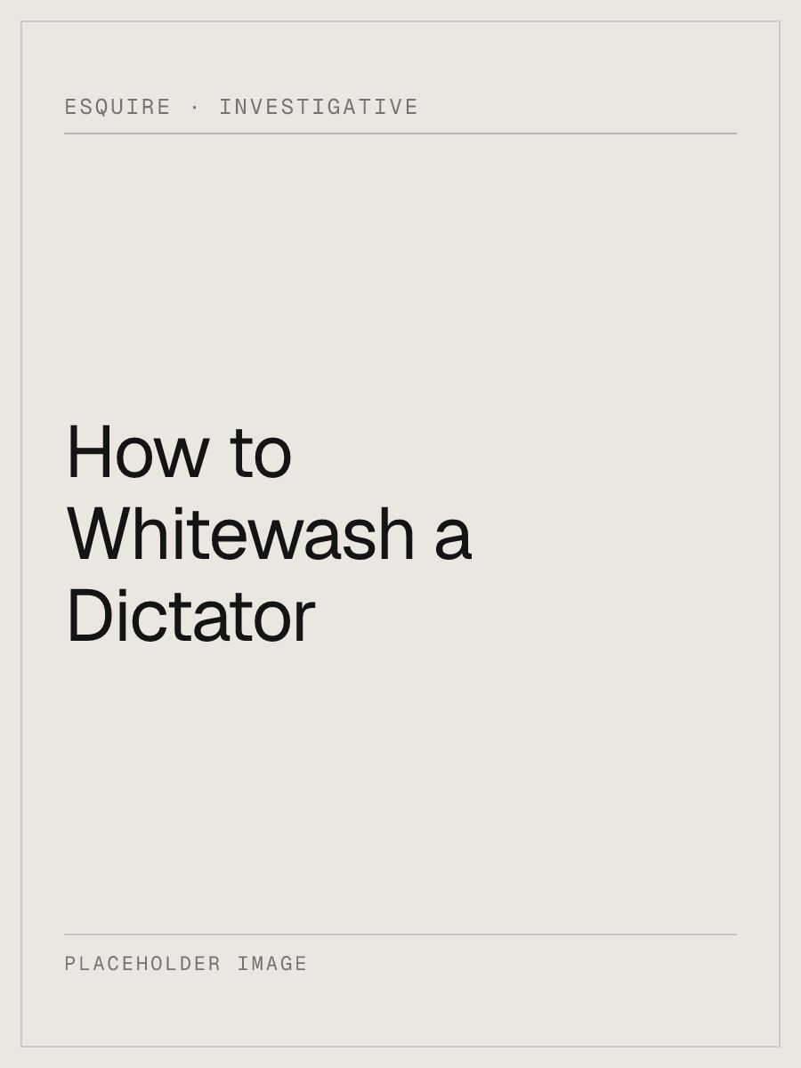 Placeholder art for the feature “How to Whitewash a Dictator.”